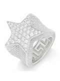 【送料無料】KING ICE SHOOTING STAR STERLING SILVER WHITE GOLD RING