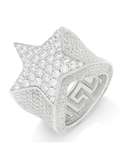 画像1: 【送料無料】KING ICE SHOOTING STAR STERLING SILVER WHITE GOLD RING