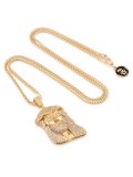 【送料無料】KING ICE JESUS 1.8" 14K GOLD NECKLACE
