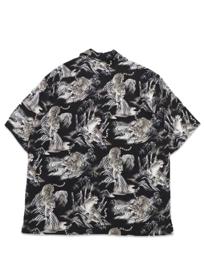 画像2: 【送料無料】AVIREX ALOHA SHIRT TIGER & BAMBOO BLACK