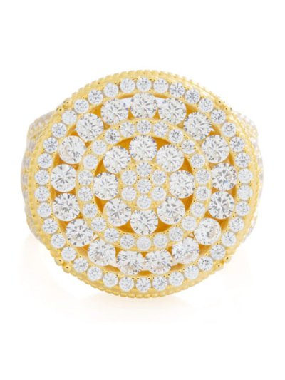 画像2: 【送料無料】KING ICE BRILLIANT-CUT CLUSTER STERLING SILVER 14K VERMEIL RING