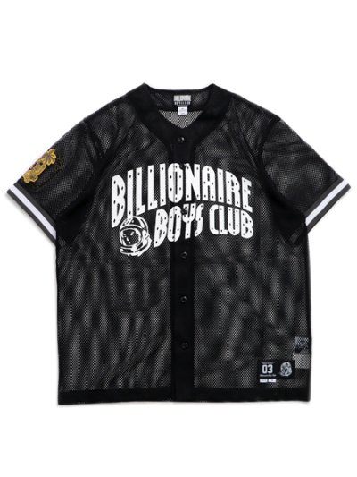 画像1: 【送料無料】BILLIONAIRE BOYS CLUB BB DUGOUT MESH BASEBALL JERSEY BLACK