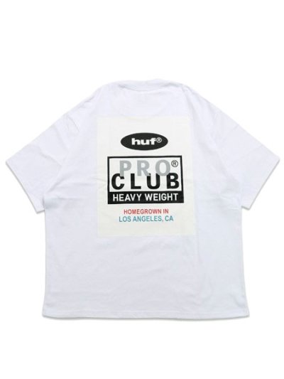 画像1: HUF PRO CLUB HEAVYWEIGHT TEE WHITE