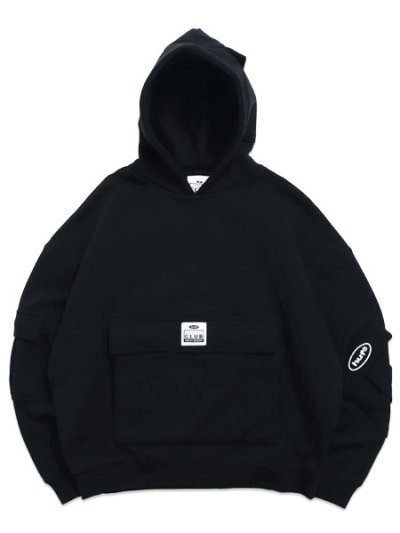 画像1: 【送料無料】HUF PRO CLUB MULTI POCKET HOODIE BLACK