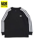 【KIDS】ADIDAS KIDS 3-STRIPES L/S TEE-BLACK