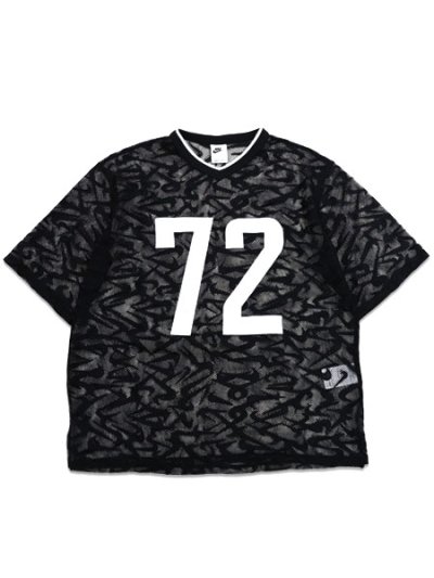 画像1: 【送料無料】NIKE WNMS CHILL WVN LACE OVER SIZED JERSEY-BLACK/WHITE