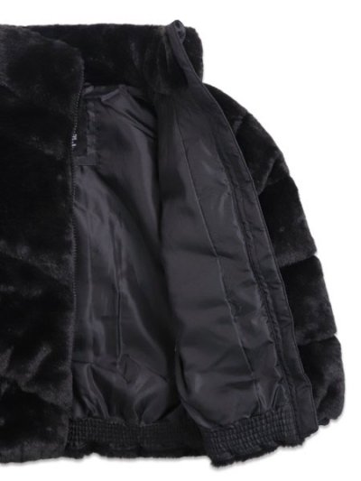 画像6: 【送料無料】【KIDS】NIKE CHILD QUILTED FAUX FUR JACKET-BLACK