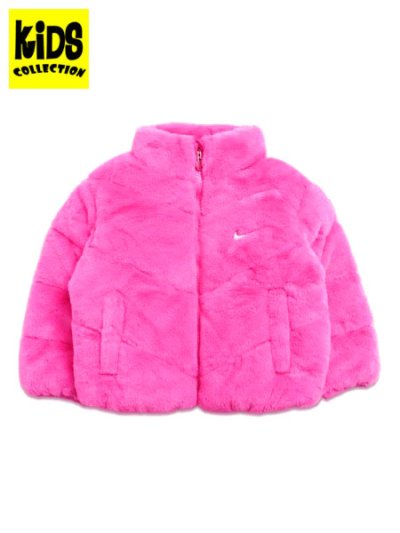 画像1: 【送料無料】【KIDS】NIKE TODDLER QUILTED FAUX FUR JACKET-PLAYFUL PINK
