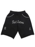 【送料無料】RED LETTERS BLACK PEARLED FRENCH TERRY SHORTS