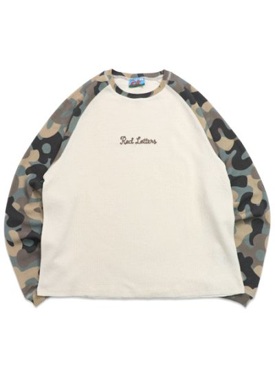 画像1: 【送料無料】RED LETTERS CAMO L/S THERMAL SHIRT CREAM/RED CAMO