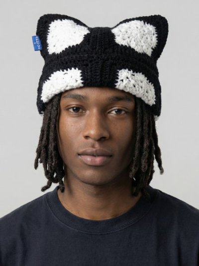 画像5: 【送料無料】ARKYVE BLACK SNOWFLAKE CROCHET CAT HAT