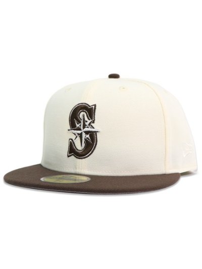 画像1: NEW ERA 59FIFTY 2-TONE MARINERS CHROME/WALNUT