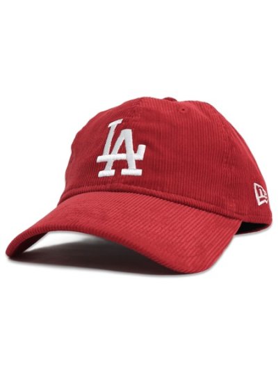 画像1: NEW ERA 9TWENTY CORDUROY DODGERS SCARLET/CHROME