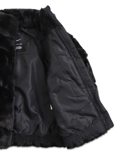 画像6: 【送料無料】【KIDS】NIKE TODDLER QUILTED FAUX FUR JACKET-BLACK