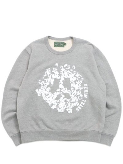画像1: 【送料無料】DENIM TEARS PEACE WREATH CREWNECK GREY/WHITE