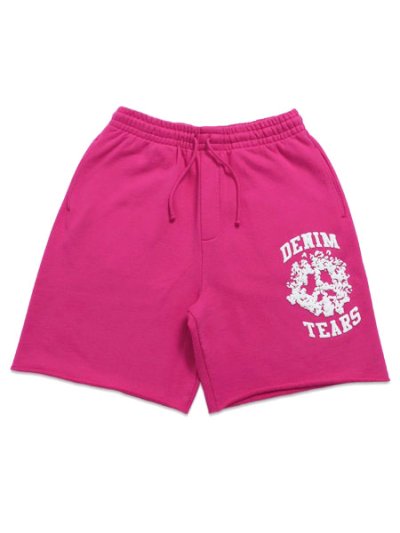 画像1: 【送料無料】DENIM TEARS DENIM UNIVERSITY SWEATSHORTS PINK/WHITE