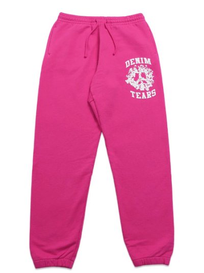 画像1: 【送料無料】DENIM TEARS DENIM UNIVERSITY SWEATPANTS PINK/WHITE