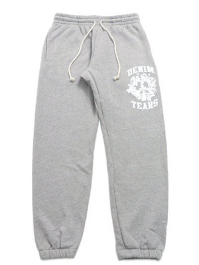 画像1: 【送料無料】DENIM TEARS DEMIM UNIVERSITY SWEATPANTS GREY/WHITE