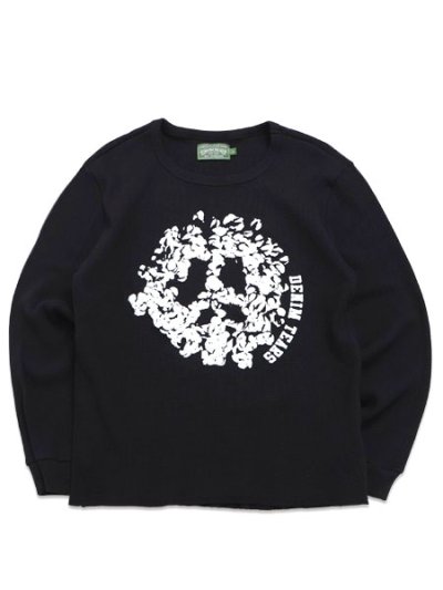 画像1: 【送料無料】DENIM TEARS PEACE WREATH THERMAL BLACK/WHITE