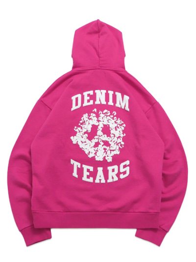 画像2: 【送料無料】DENIM TEARS DENIM UNIVERSTIY HOODIE PINK/WHITE