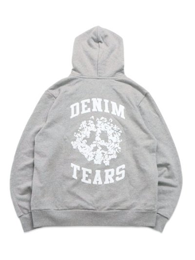 画像2: 【送料無料】DENIM TEARS DENIM UNIVERSITY ZIP HOODIE GREY/WHITE