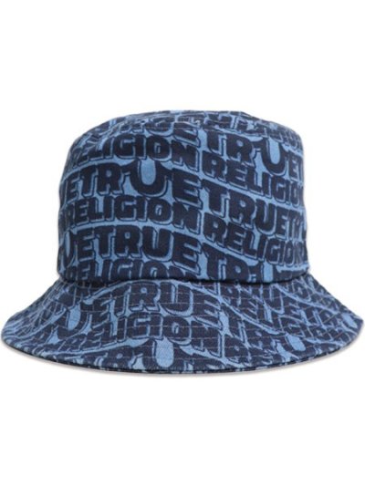 画像4: 【送料無料】TRUE RELIGION ALLOVER SRS BUCKET HAT MEDIUM WASH BLUE