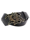 【送料無料】TRUE RELIGION OLD ENGLISH TR BUCKLE BELT BLACK