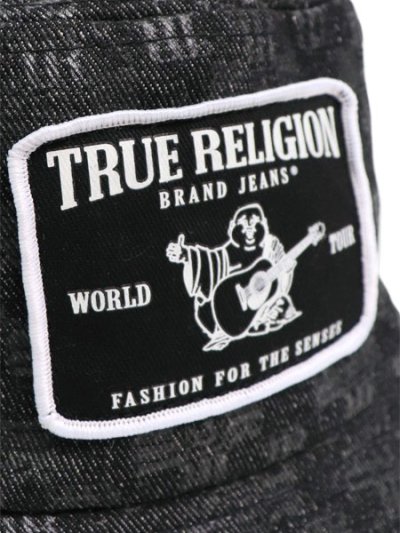 画像6: 【送料無料】TRUE RELIGION LOGO DENIM BUCKET HAT BLACK