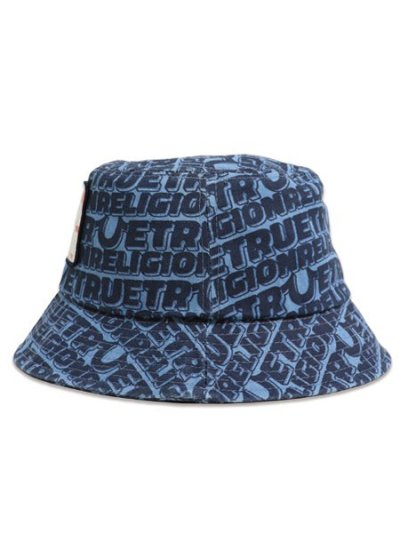 画像3: 【送料無料】TRUE RELIGION ALLOVER SRS BUCKET HAT MEDIUM WASH BLUE