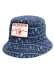 画像1: 【送料無料】TRUE RELIGION ALLOVER SRS BUCKET HAT MEDIUM WASH BLUE (1)