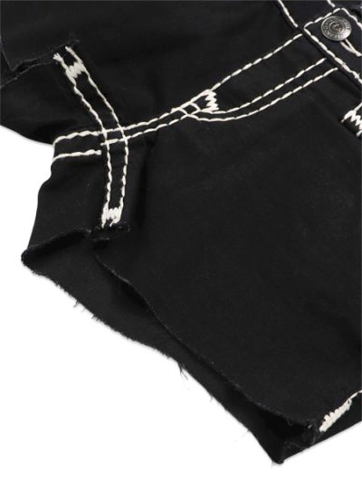 画像6: 【送料無料】TRUE RELIGION WMNS JOEY LOW RISE SUPER T FLAP SHORT BODY RINSE BLACK