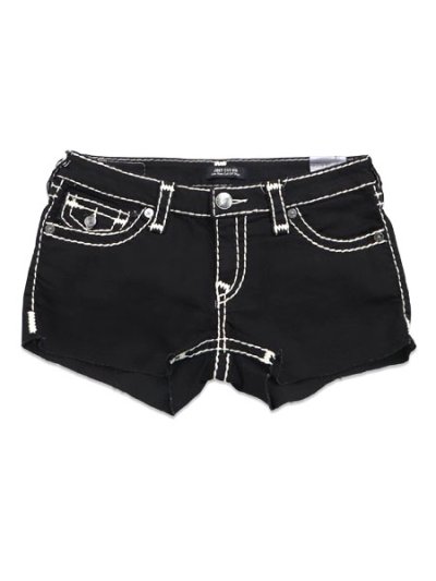 画像2: 【送料無料】TRUE RELIGION WMNS JOEY LOW RISE SUPER T FLAP SHORT BODY RINSE BLACK