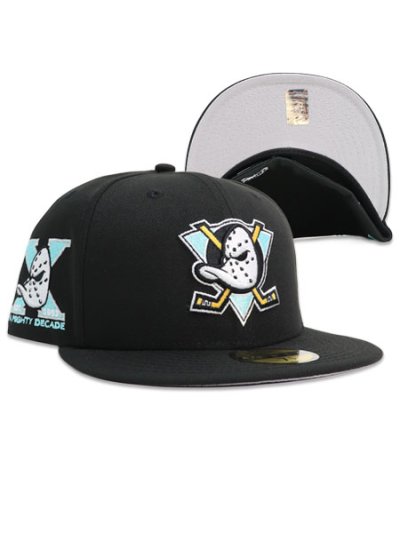 画像1: NEW ERA 59FIFTY CS NHL MIGHTY DUCKS 1993 U/GY FB BLK/TIF