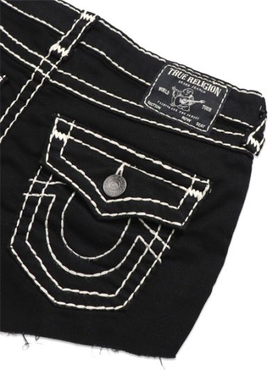 画像5: 【送料無料】TRUE RELIGION WMNS JOEY LOW RISE SUPER T FLAP SHORT BODY RINSE BLACK