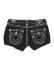 画像1: 【送料無料】TRUE RELIGION WMNS JOEY LOW RISE SUPER T FLAP SHORT BODY RINSE BLACK (1)