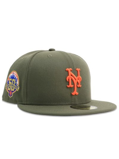 画像2: NEW ERA 59FIFTY CS METS CTWN 50TH U/GY FB OLV/ORG