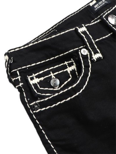 画像3: 【送料無料】TRUE RELIGION WMNS JOEY LOW RISE SUPER T FLAP SHORT BODY RINSE BLACK