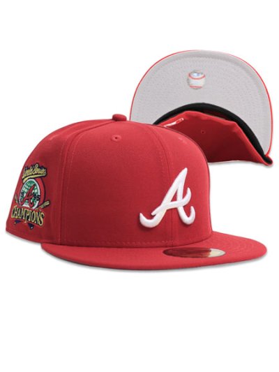 画像1: NEW ERA 59FIFTY CS BRAVES CTWN WS1995 U/GY FB RED/WHT