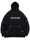 【送料無料】TRUE RELIGION MESH PANEL BIG T CARGO HOODIE BLACK