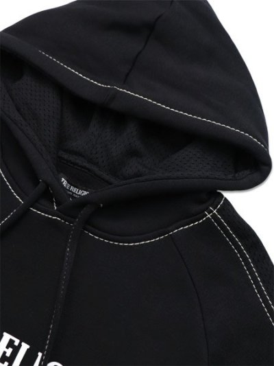 画像3: 【送料無料】TRUE RELIGION MESH PANEL BIG T CARGO HOODIE BLACK