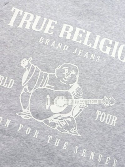 画像5: 【送料無料】TRUE RELIGION MESH PANEL BIG T CARGO HOODIE HEATHER GREY