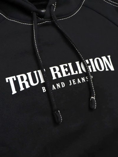 画像4: 【送料無料】TRUE RELIGION MESH PANEL BIG T CARGO HOODIE BLACK