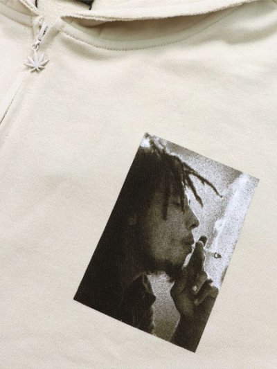 画像3: BOB MARLEY LIVE ZIP UP FLEECE BEIGE/BLACK