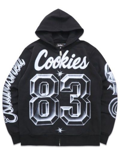 画像1: 【送料無料】COOKIES DRAFT DAY FULL ZIP HOODIE BLACK