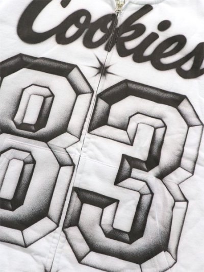 画像3: 【送料無料】COOKIES CLOTHING DRAFT DAY FULL ZIP HOODIE WHITE