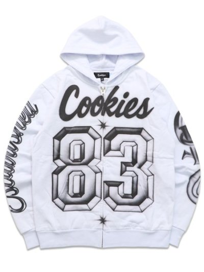 画像1: 【送料無料】COOKIES CLOTHING DRAFT DAY FULL ZIP HOODIE WHITE