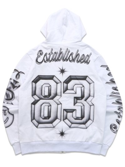 画像2: 【送料無料】COOKIES CLOTHING DRAFT DAY FULL ZIP HOODIE WHITE