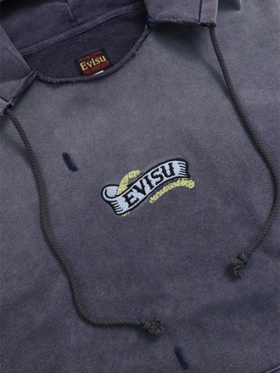 画像3: 【送料無料】EVISU OSAKA ROSE AFTERHOOD SWEATSHIRT NAVY