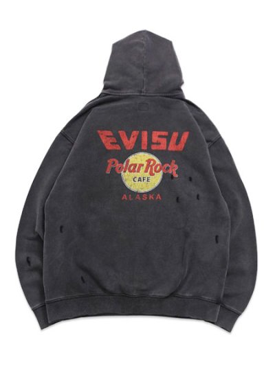 画像2: 【送料無料】EVISU POLAR ROCK AFTERHOOD SWEATSHIRT CHARCOAL