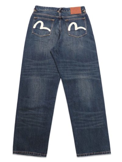 画像1: 【送料無料】EVISU HT,5POCKET WHITE SEAGULL JEANS DARK TONE INDIGO